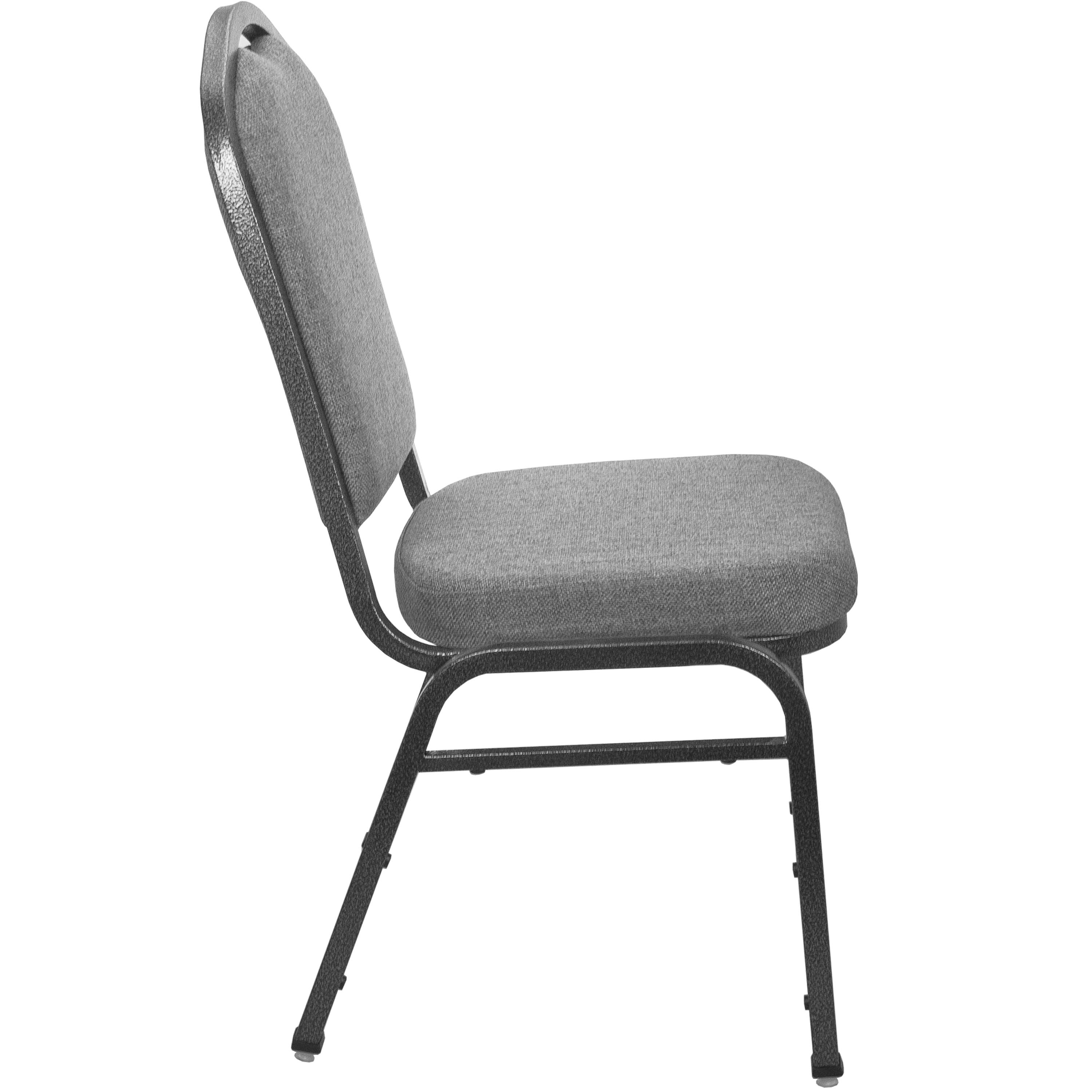 Alt View 2. Emma + Oliver - Premium Crown Back Banquet Chair - Charcoal Gray Fabric/Silver Vein Frame.