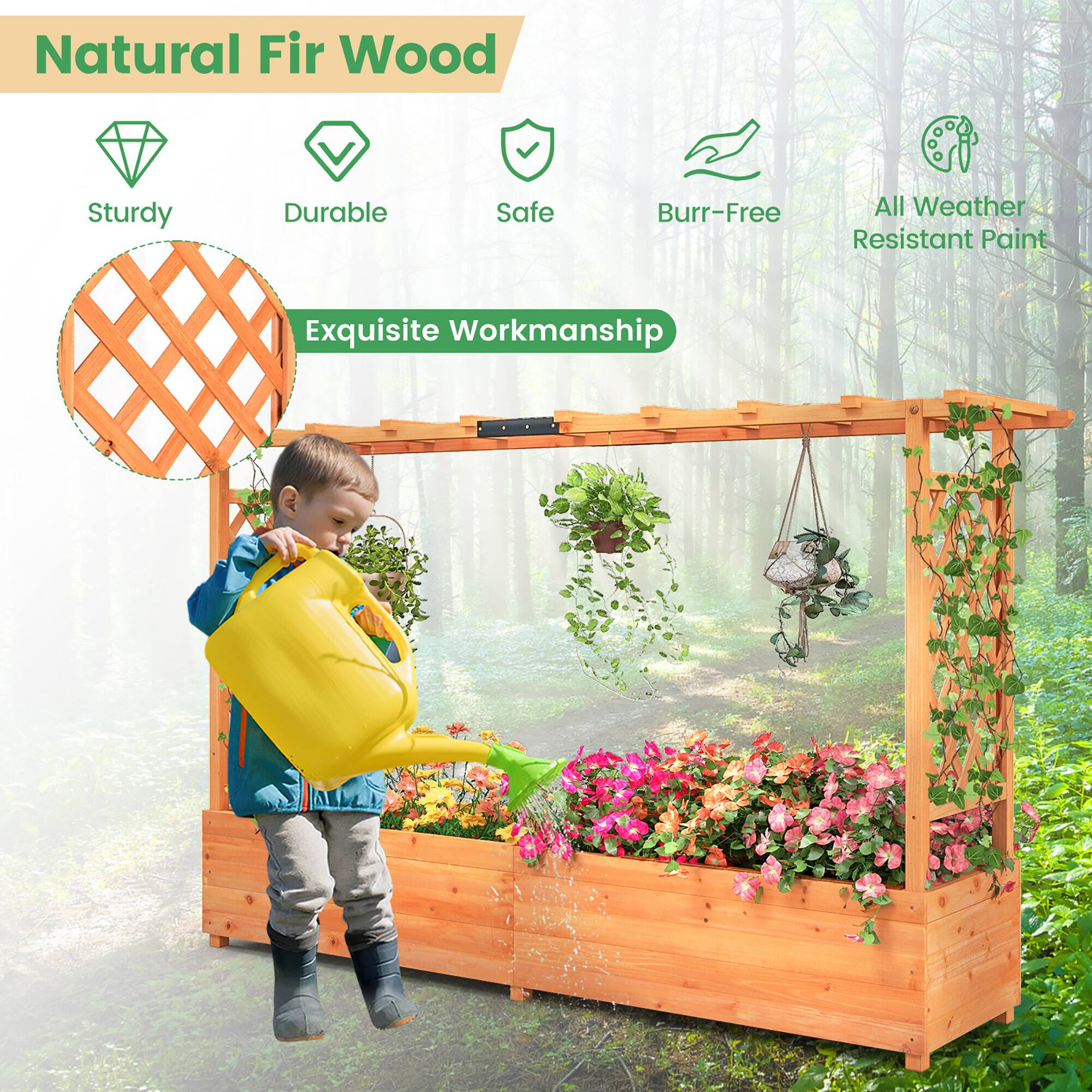 Natural Fir Wood  
Sturdy  
Durable  
Safe  
Burr-Free  
All Weather Resistant Paint  
Exquisite Workmanship