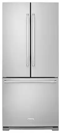 Front. KitchenAid - 19.7 Cu. Ft. French Door Refrigerator - Stainless steel.