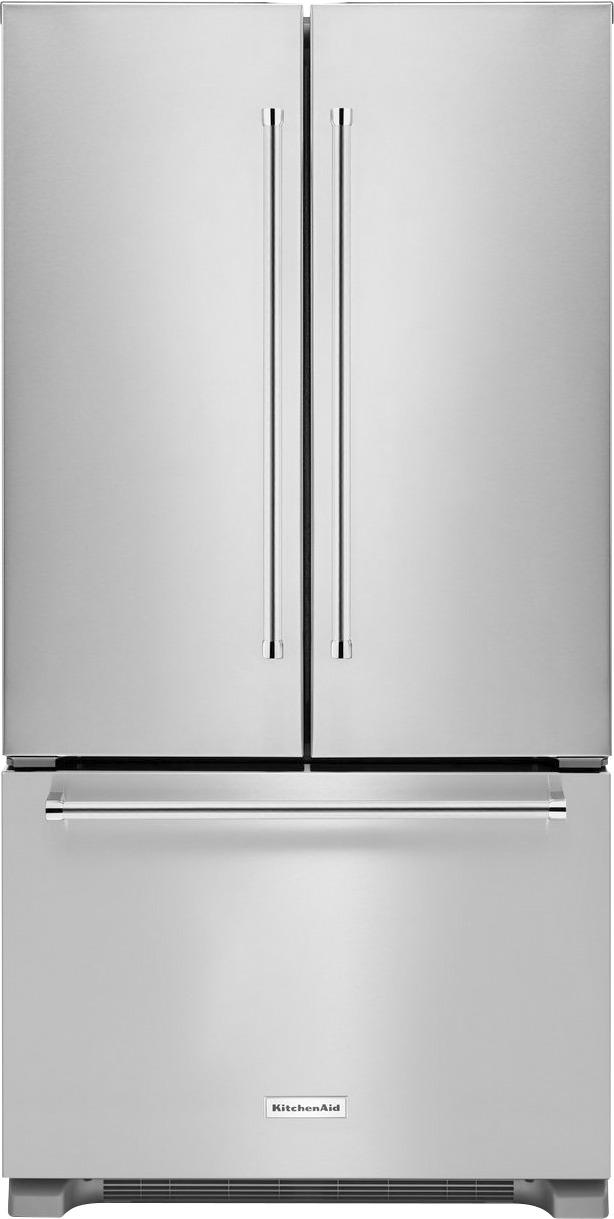 kitchenaid - 21.9 cu. ft. french door counter-depth refrigerator -  stainless steel