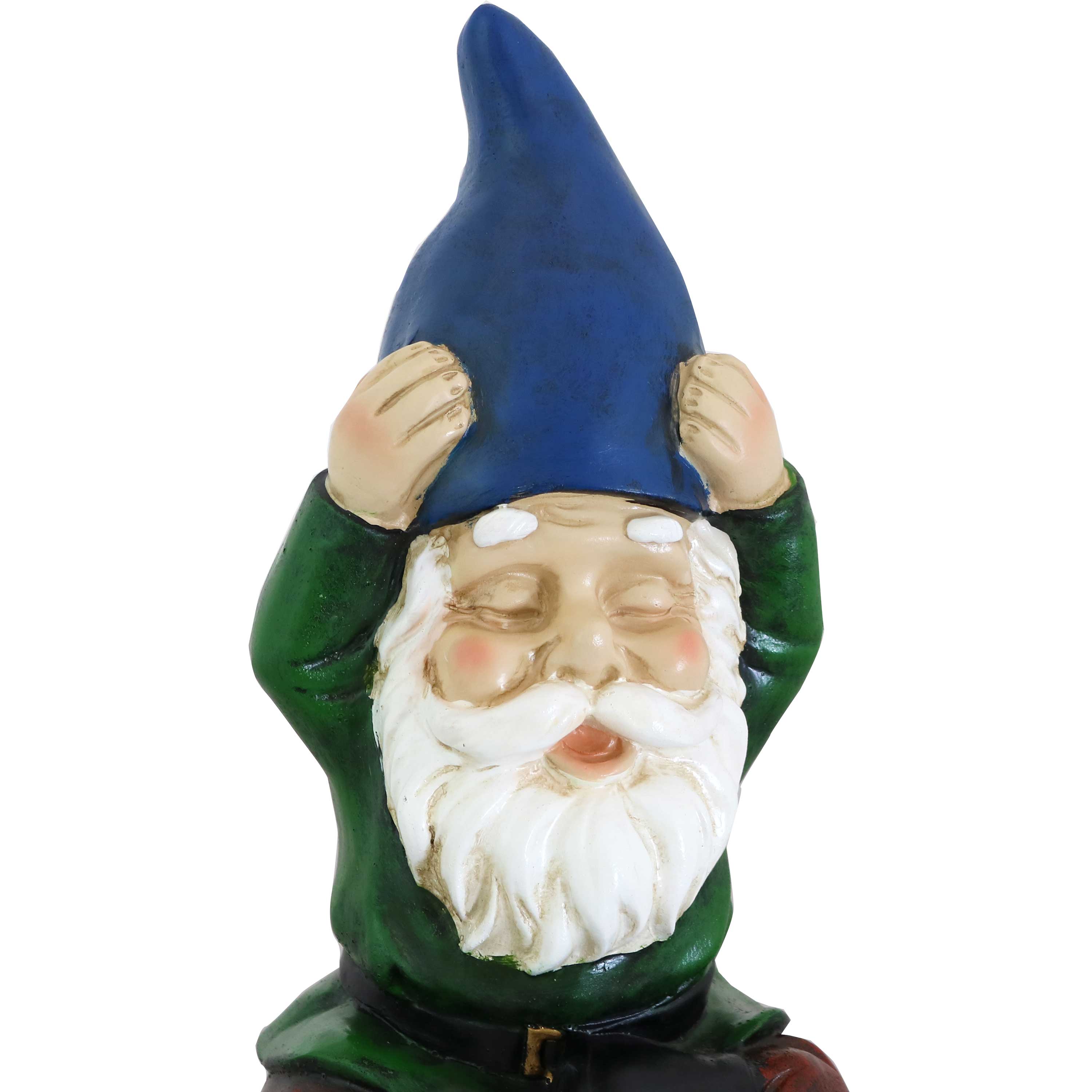 Alt View 4. Sunnydaze - Sage the Yoga Gnome Indoor/Outdoor Garden Statue - 11.75 in - Green.