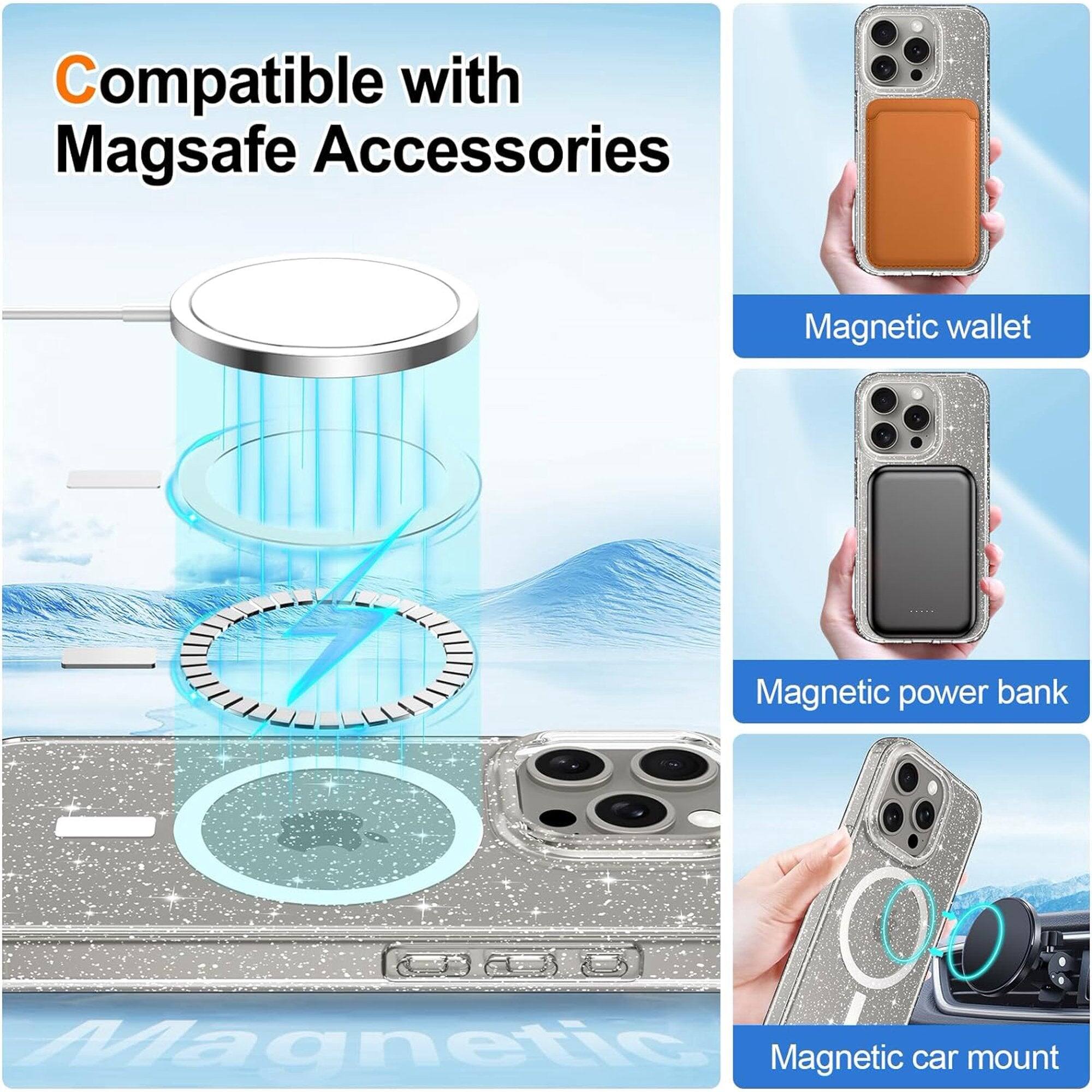 Compatible with Magsafe Accessories

Magnetic wallet
Magnetic power bank
Magnetic car mount
