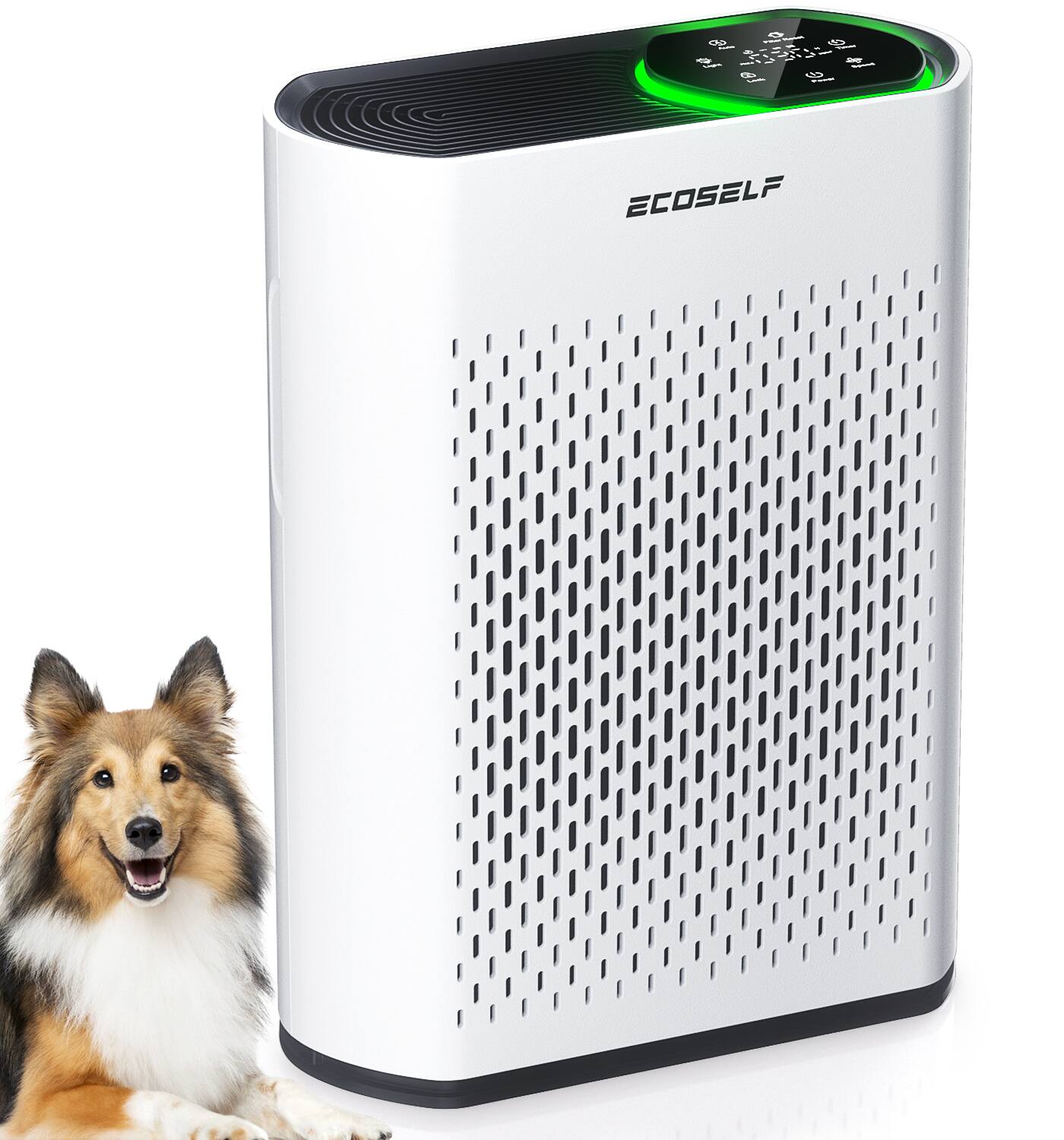 Front. Xenonlab - Powerful Air Purifiers for Home Room Up to 2400 Ft² with Air Quality Monitor 20dB Sleep Mode - white.