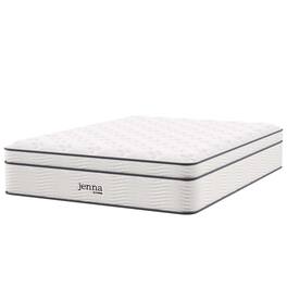 Jenna 14" Innerspring and Foam Queen Mattress by Modway - White