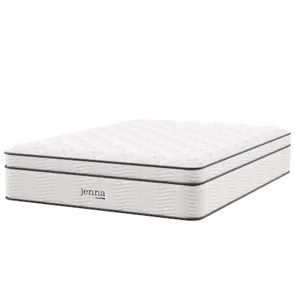 Front. Modway - Jenna 14" Innerspring and Foam Queen Mattress by Modway - White.