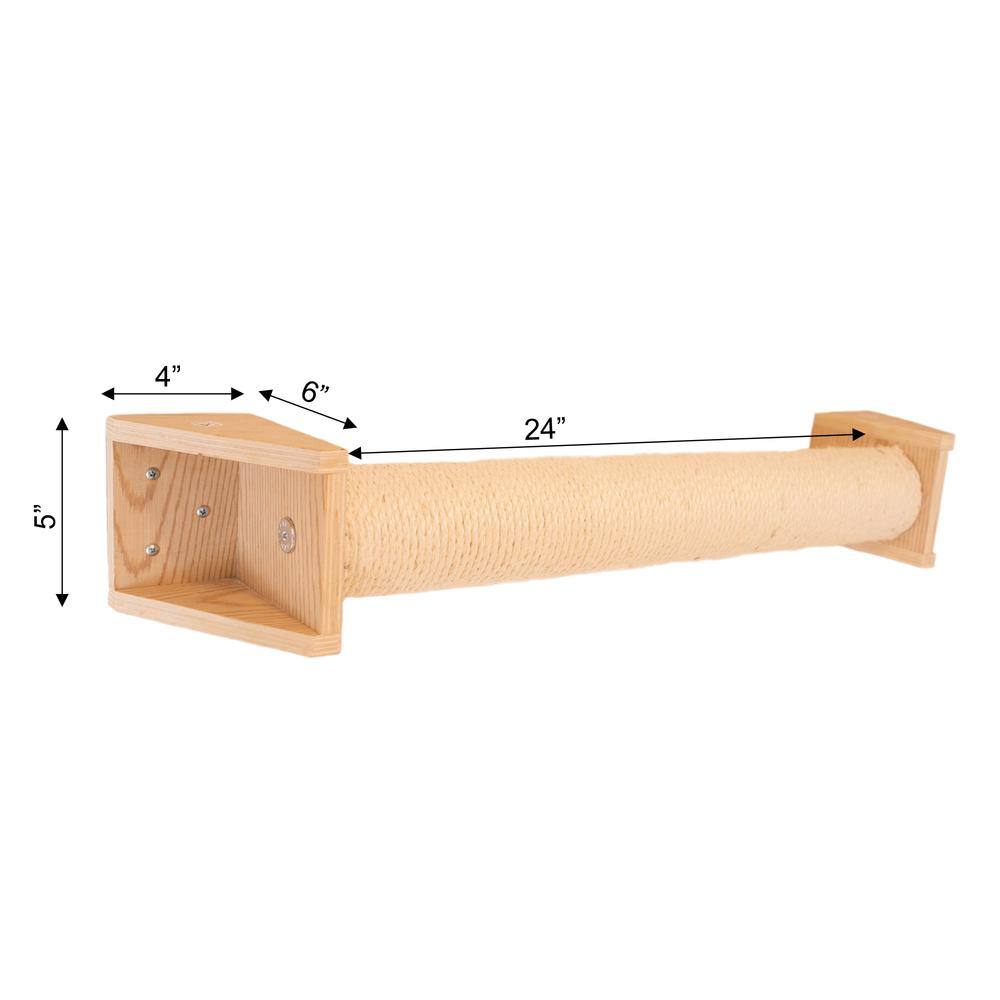 Alt View 3. Armarkat - Real Wood Wall Series Scratching Post - Beige.