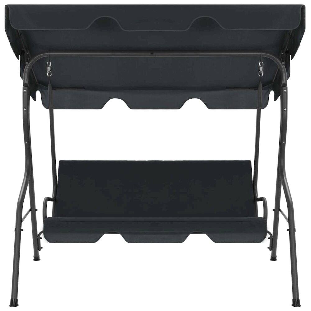 Angle. vidaXL - Garden Swing Chair Powder-coated steel - Anthracite.