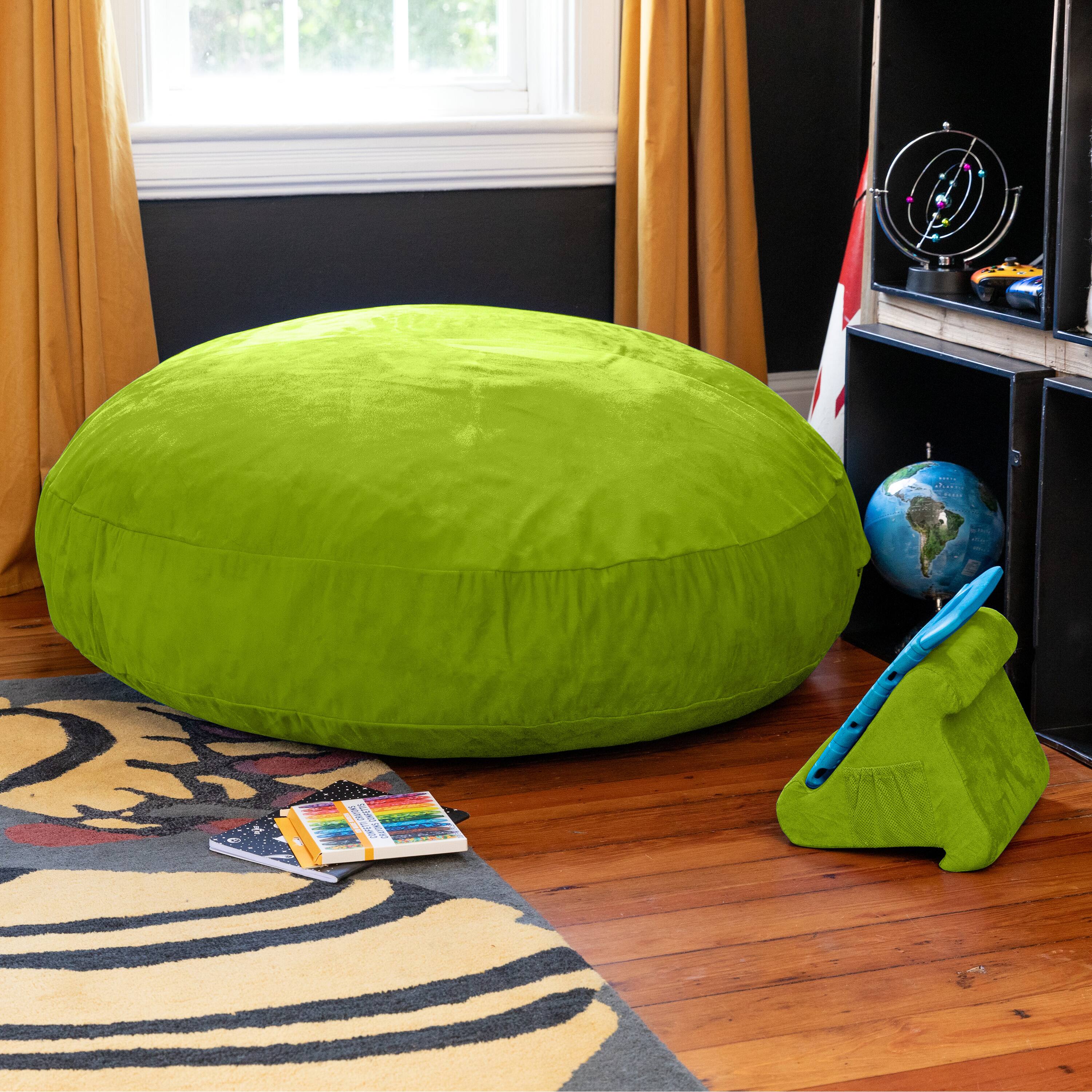 Back. Jaxx - Jaxx Cocoon 4 Foot Bean Bag Chair and Crash Pad, Lime - Lime.