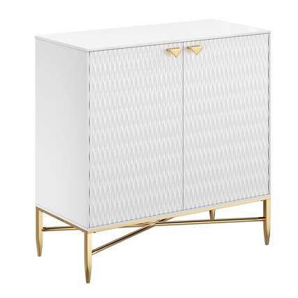 Front. Boyel Living - 32.8 in. H 2 Door White Locker Accent Storage Cabinet with Hardware Stand - White.