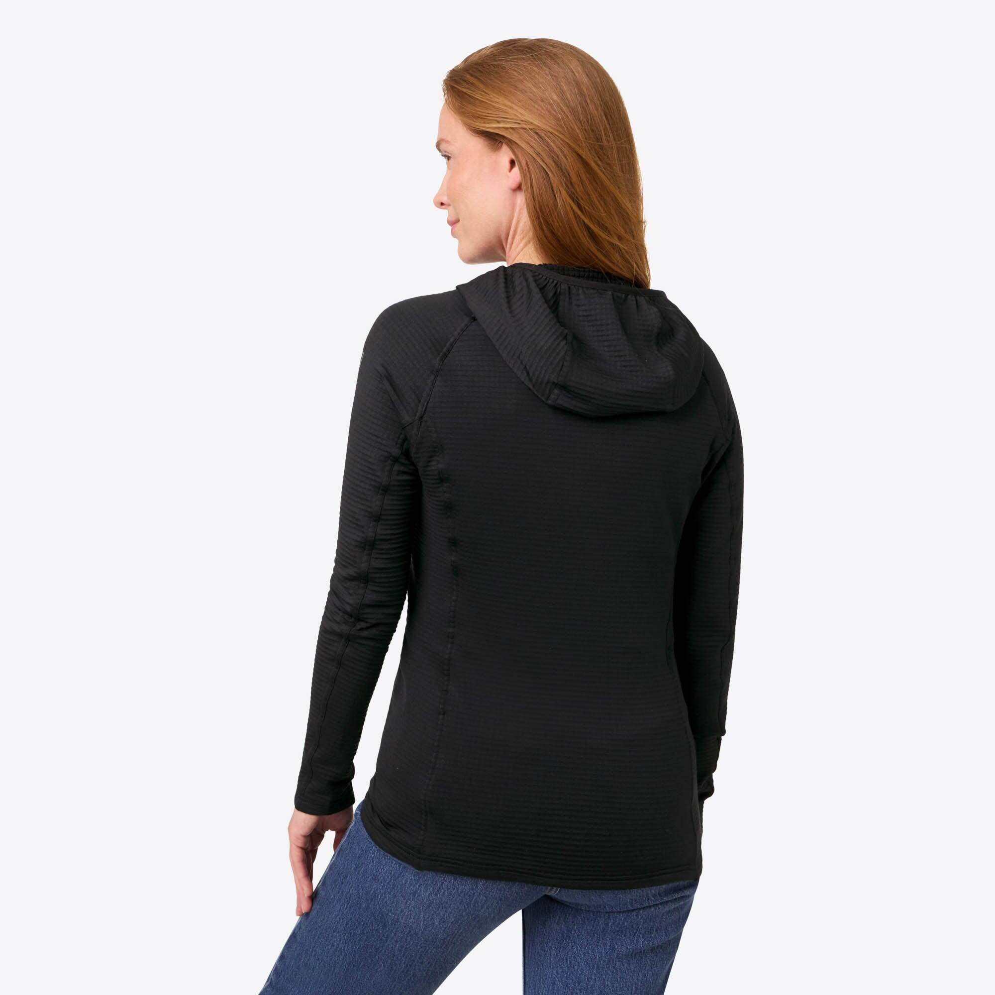 Back. Mobile Warming - Women's Element Mid-Layer Full Zip Heated Hoodie - Black.