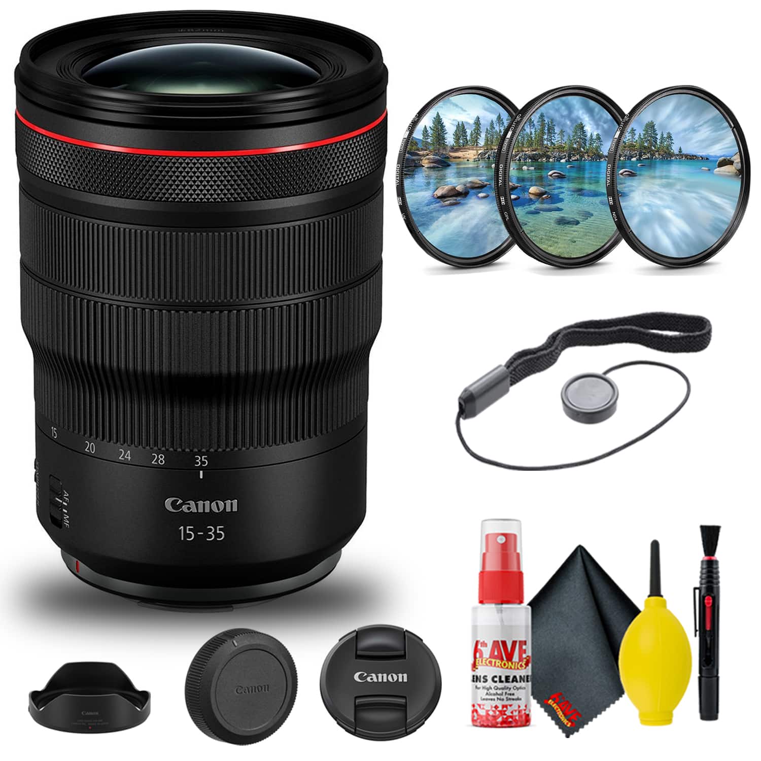 Canon - RF 15-35mm f/2.8L IS USM Lens (3682C002) + Filter Kit + Cap Keeper + More (International Version)