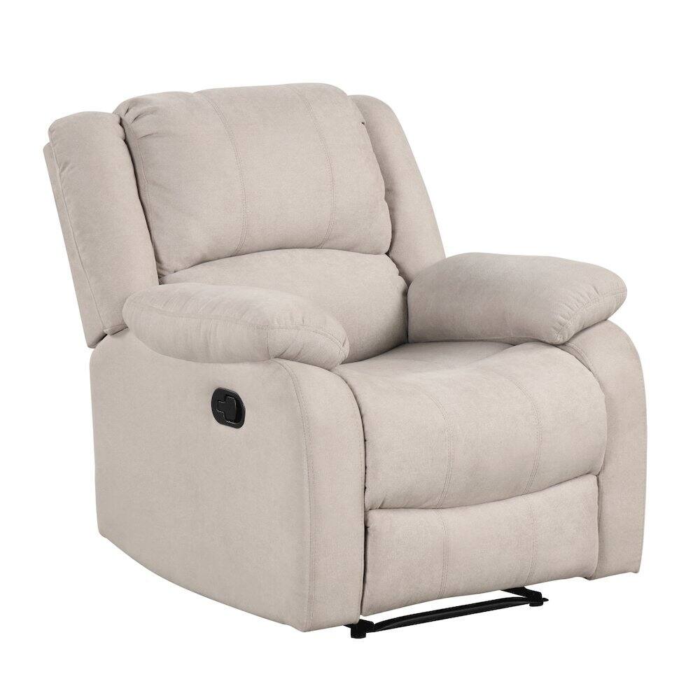 Front. Starlight Canyon Home - Beige Manual Recliner, Plush Reclining Chair for Living Room Comfort - Beige.