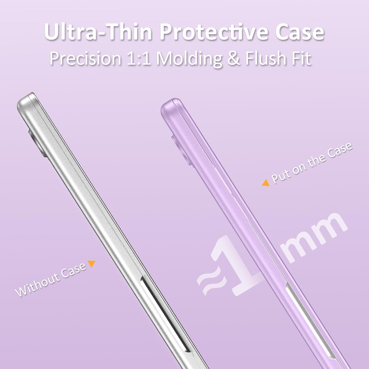 Ultra-Thin Protective Case  
Precision 1:1 Molding & Flush Fit  

Without Case  
Put on the Case  
≈1 mm