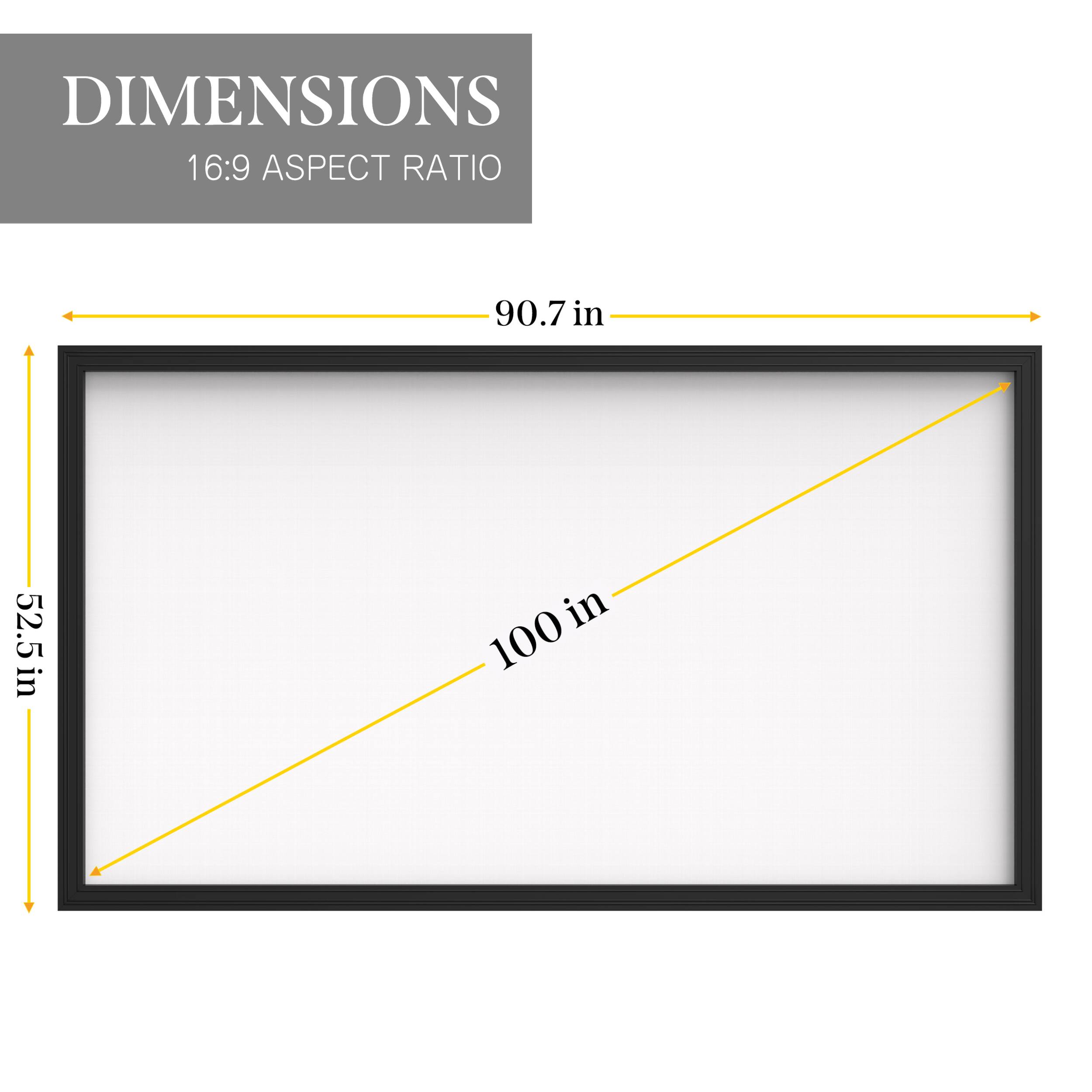 DIMENSIONS 16:9 ASPECT RATIO 90.7 in 52.5 in 100 in