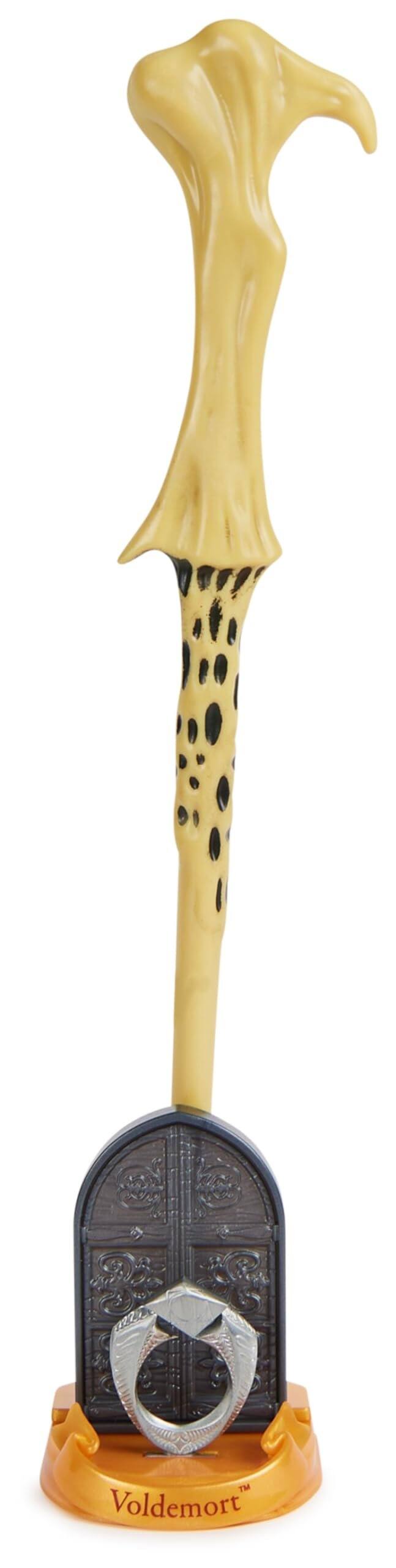 Alt View 3. Harry Potter - Harry Potter 12-Inch Voldemort Magical Collector Wand with Die-Cast Horcrux Ring & Display Stand - Cream.