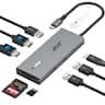 Acer - USB C Docking Station Dual Monitor With 4K HDMI, 9-IN-1 Docking Station with USB A&C 3.0, SD/Micro SD, 100W Charging - Gray
