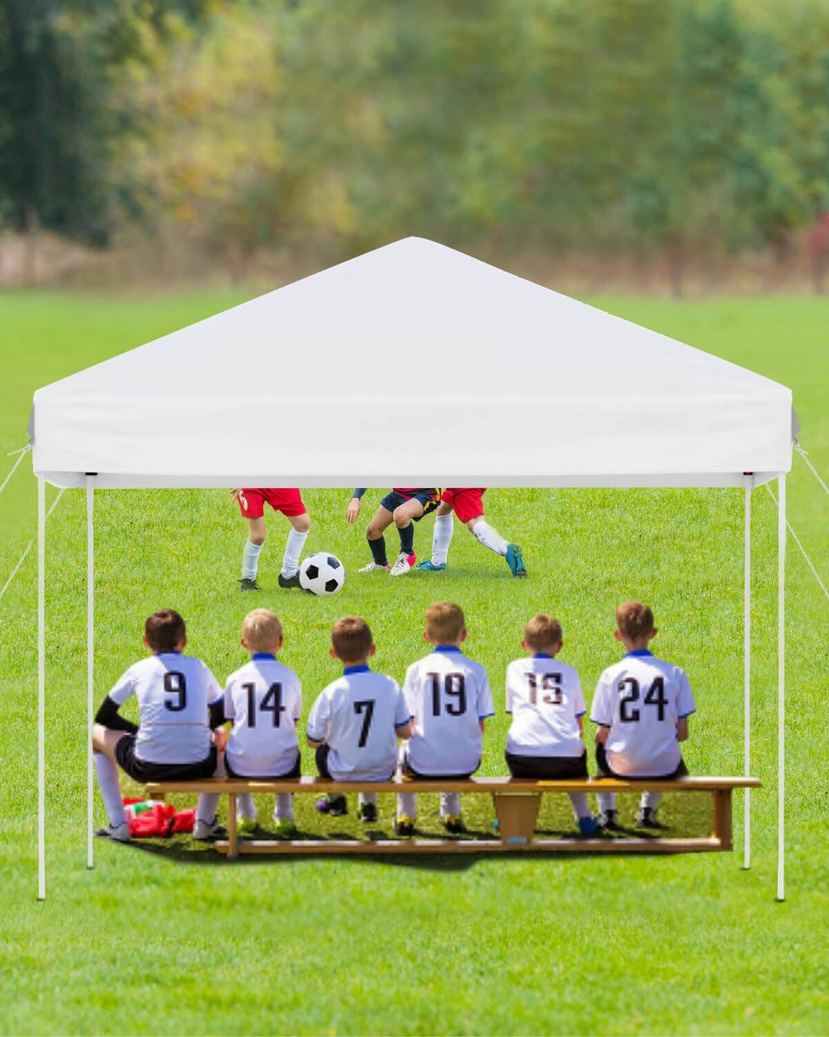 Alt View 6. GAOMON - 10x10 Pop Up Canopy Tent, Easy Up Canopy with 3 Adjustable Height, Outdoor Sun Shade with 4 Sandbags & Carrying Bag - White.
