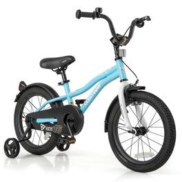 Costway - 16" Kids Bike for 4-7 Years Old Boys & Girls with Adjustable Seat Handbrake Reflectors - Blue