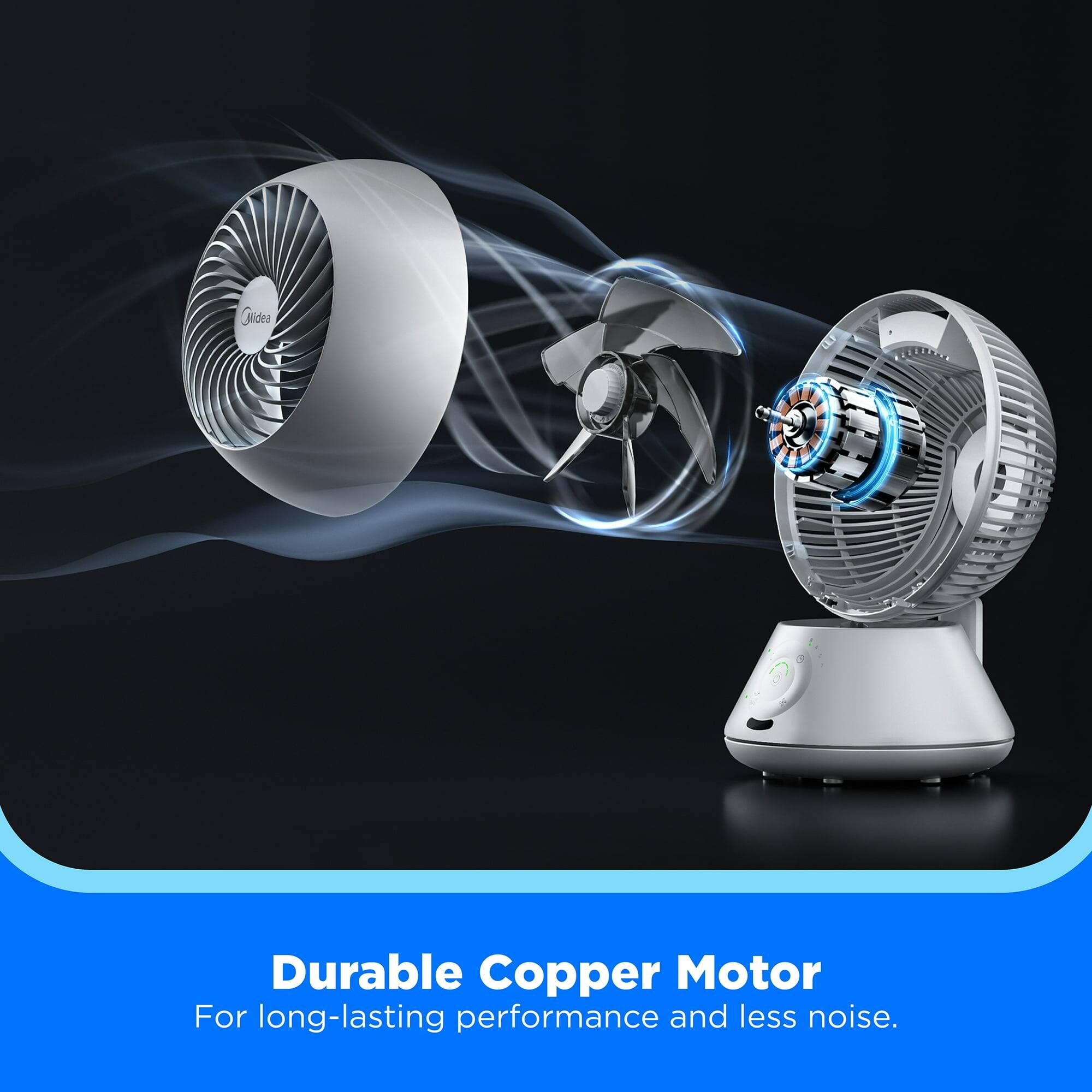 Durable Copper Motor  
For long-lasting performance and less noise.