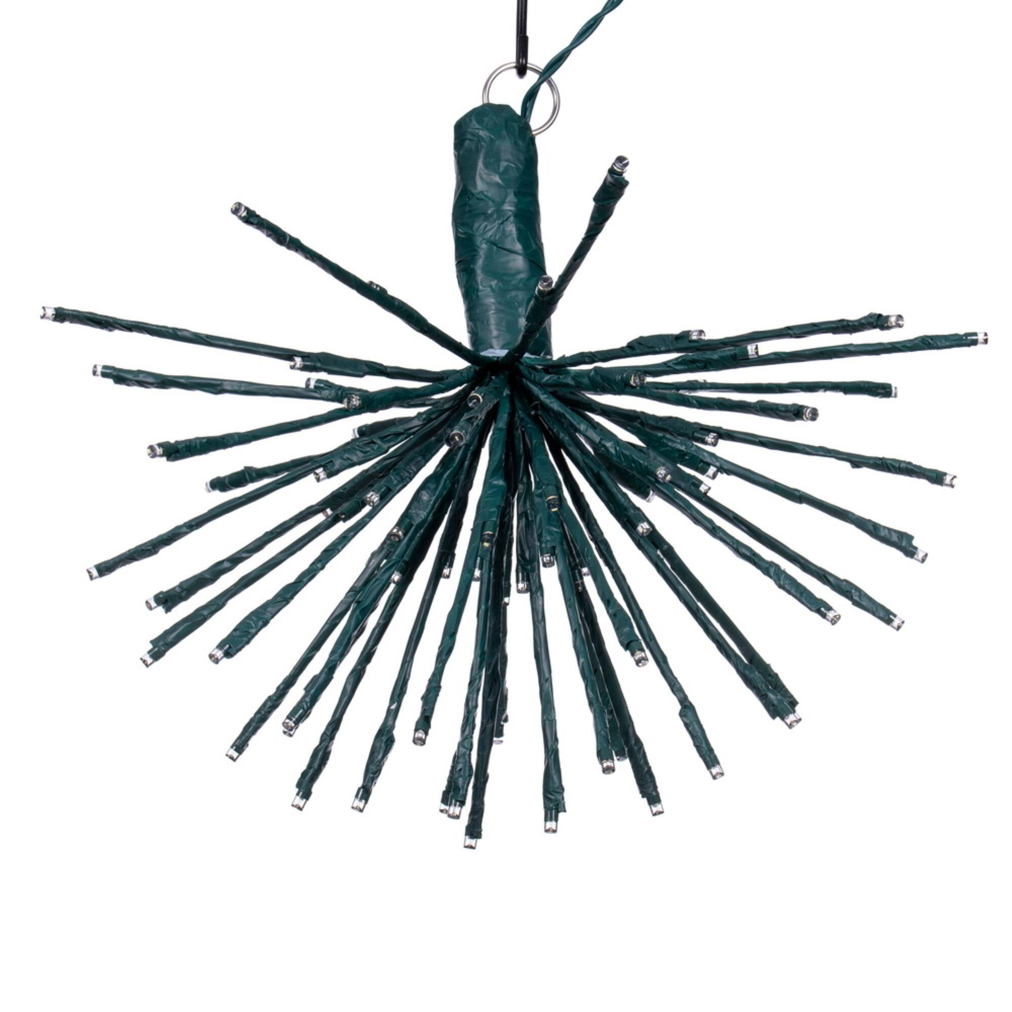 Front. Vickerman - Vickerman 80Lt x 16" Green Starburst Pure White 5mm Twinkle LED Lights..