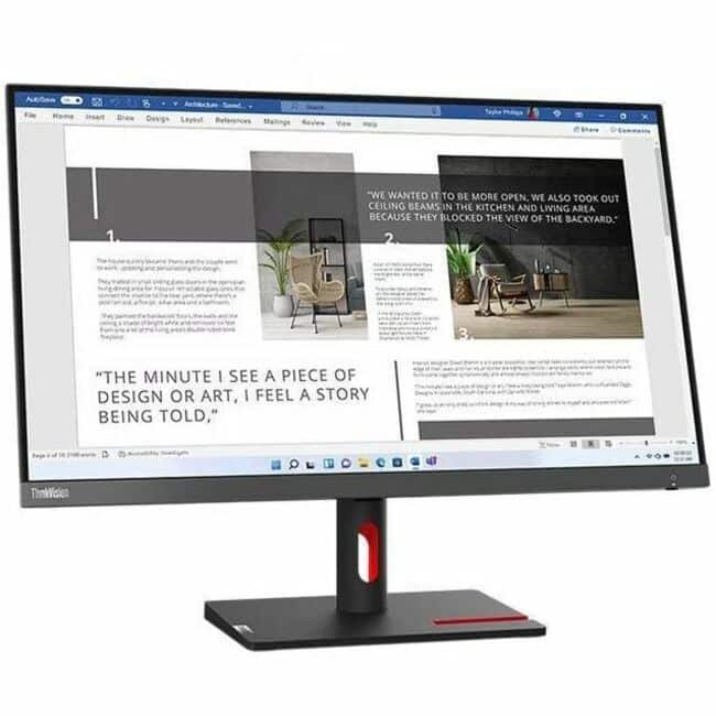 Lenovo - ThinkVision S27i-30 27" Full HD IPS 100Hz 6ms LED Monitor - 1920 x 1080 Full HD @ 100Hz - In-plane Switching - Gray