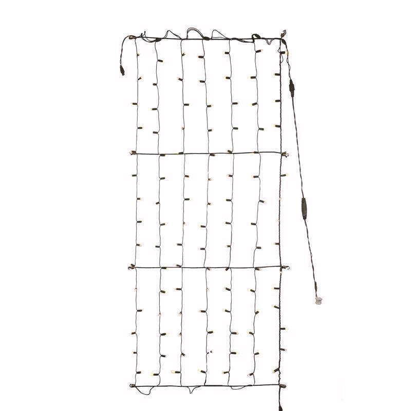 Angle. Celebrations - Celebrations Platinum LED Mini Warm White 100 ct Net Christmas Lights 6 ft..