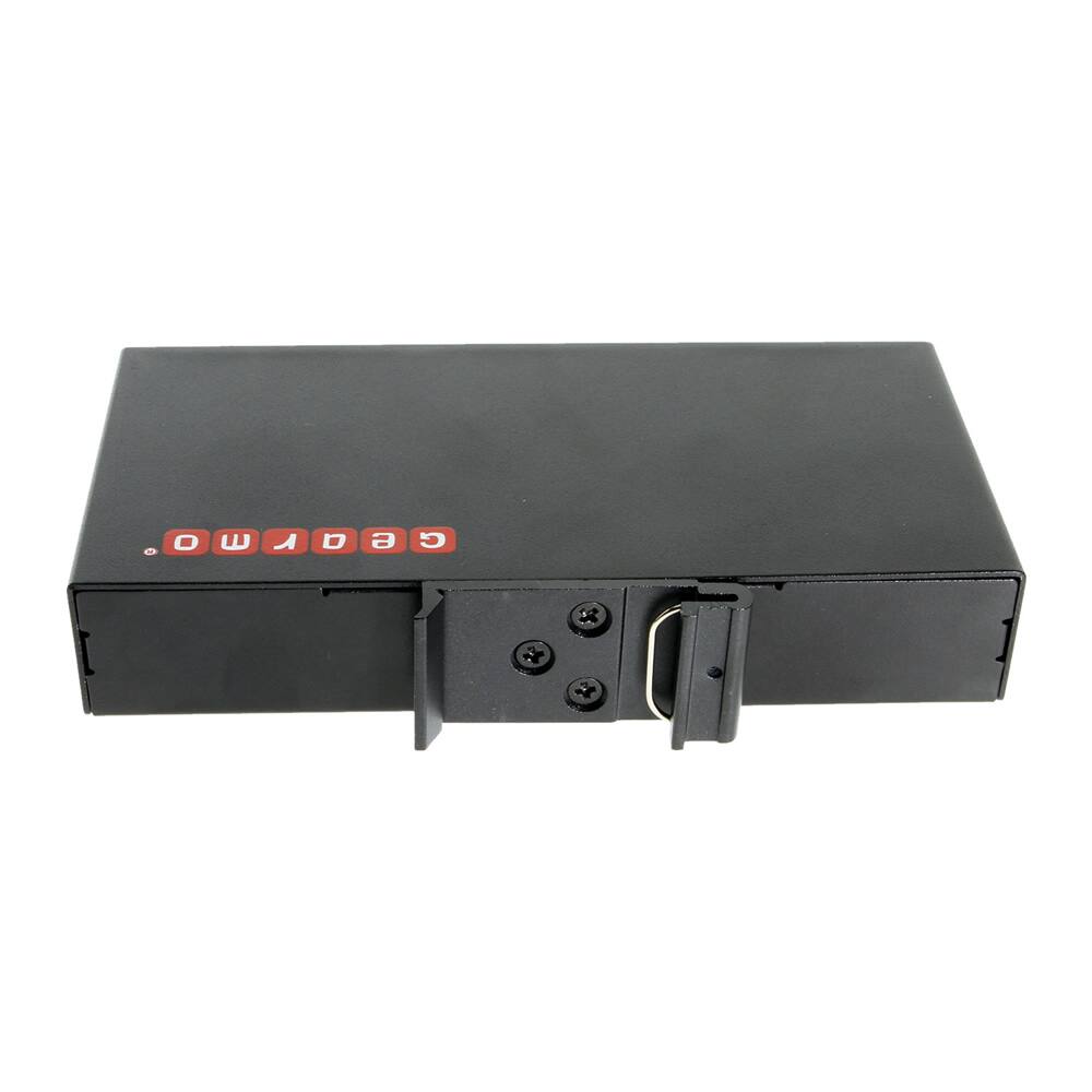 Angle. Gearmo - 7-Port USB 3.0 Hub - Metal Chassis - Surface & DIN Rail Mountable - Includes Power Adapter - Black.