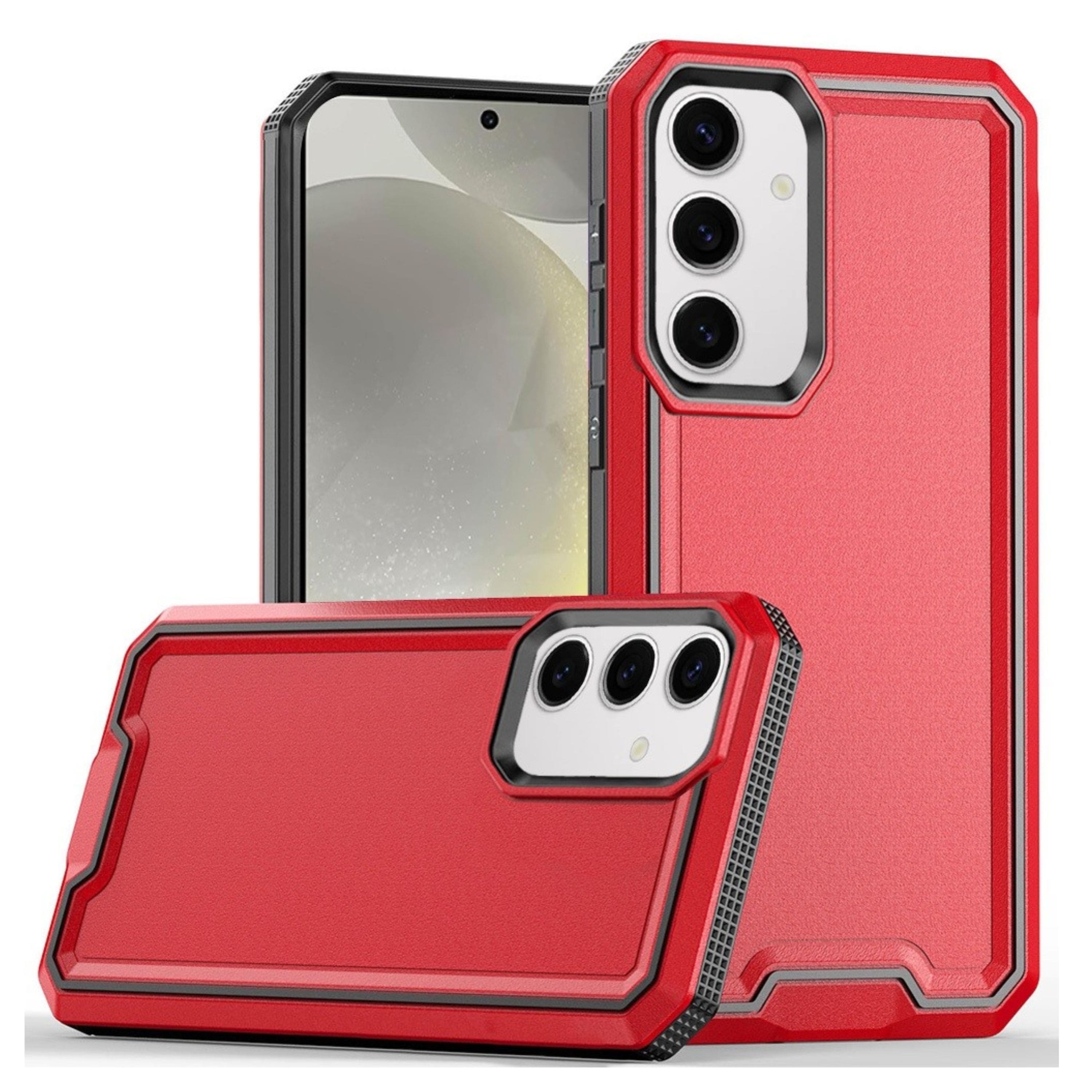Kitcheniva - Rugged Strong Fused Phone Case With Tempered Glass For Samsung Galaxy S25/S24 - Red price history on PriceWatchPro