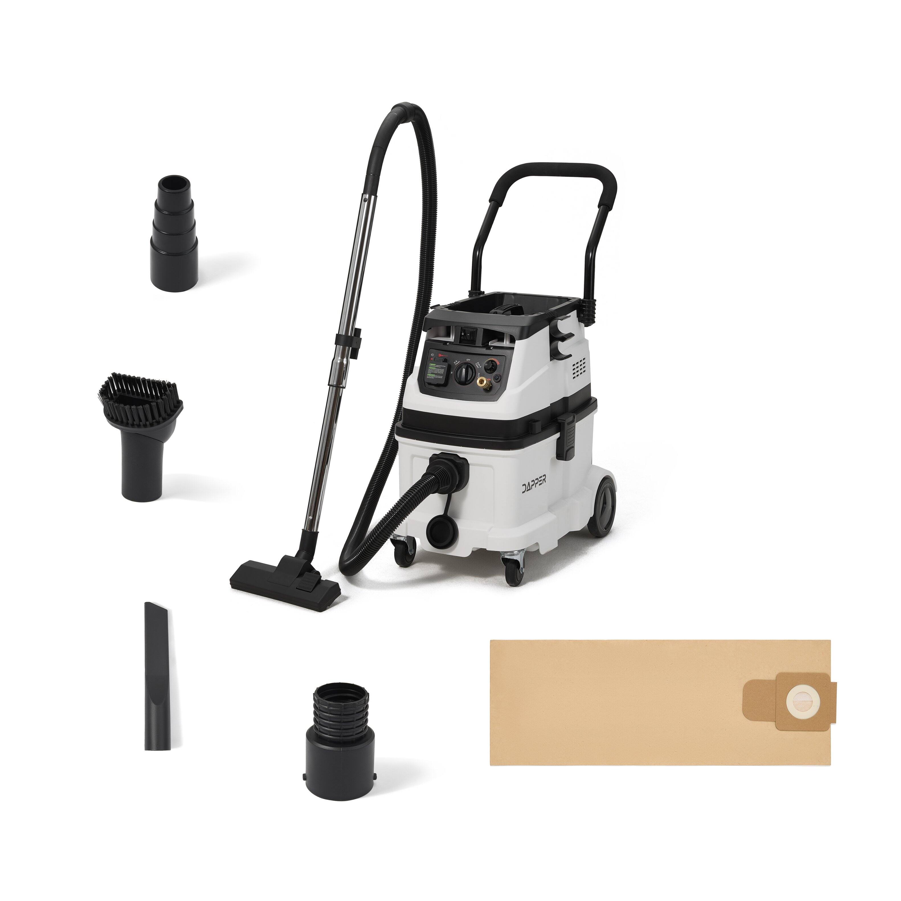 Alt View 6. Dapper Supply - Dapper Supply Wet Dry Dust Extractor Vacuum 10 Gallon Auto HEPA Filter Tool Auto Start 2 Year Warranty - White.
