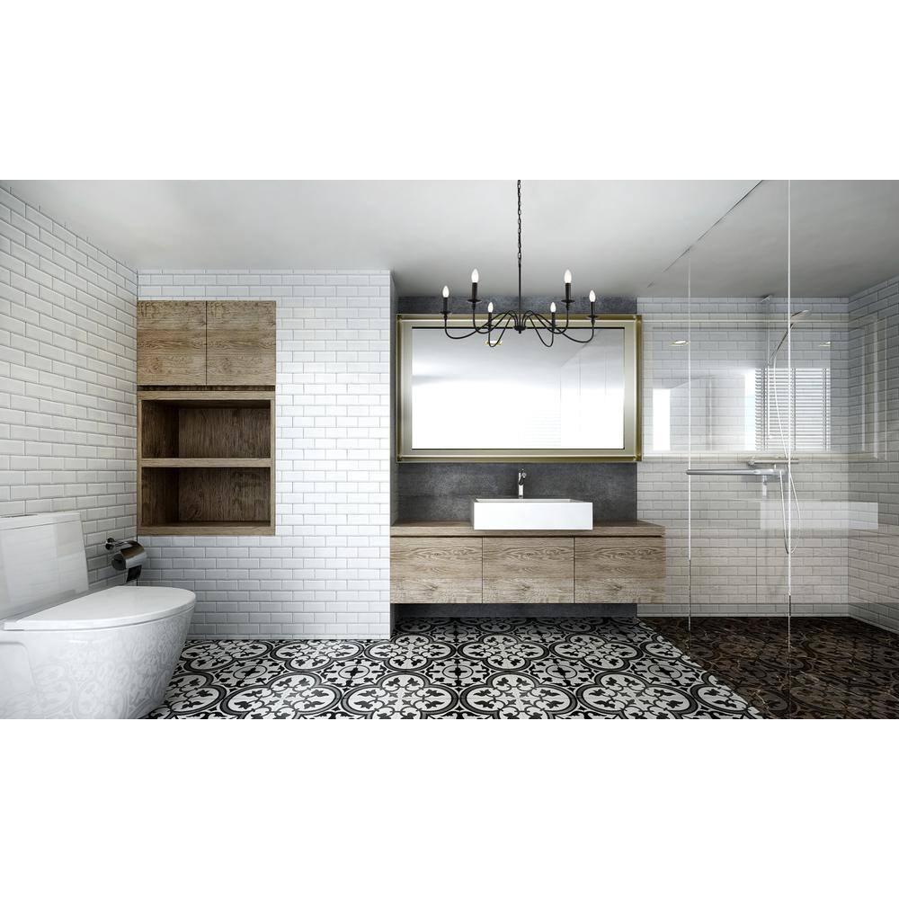 Back. Living District - Rohan Collection Chandelier D36 H19 Lt:6 Matte Black Finish - Matte Black.