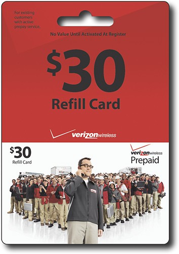  Verizon Wireless Prepaid - $30 Prepaid Wireless Airtime Card