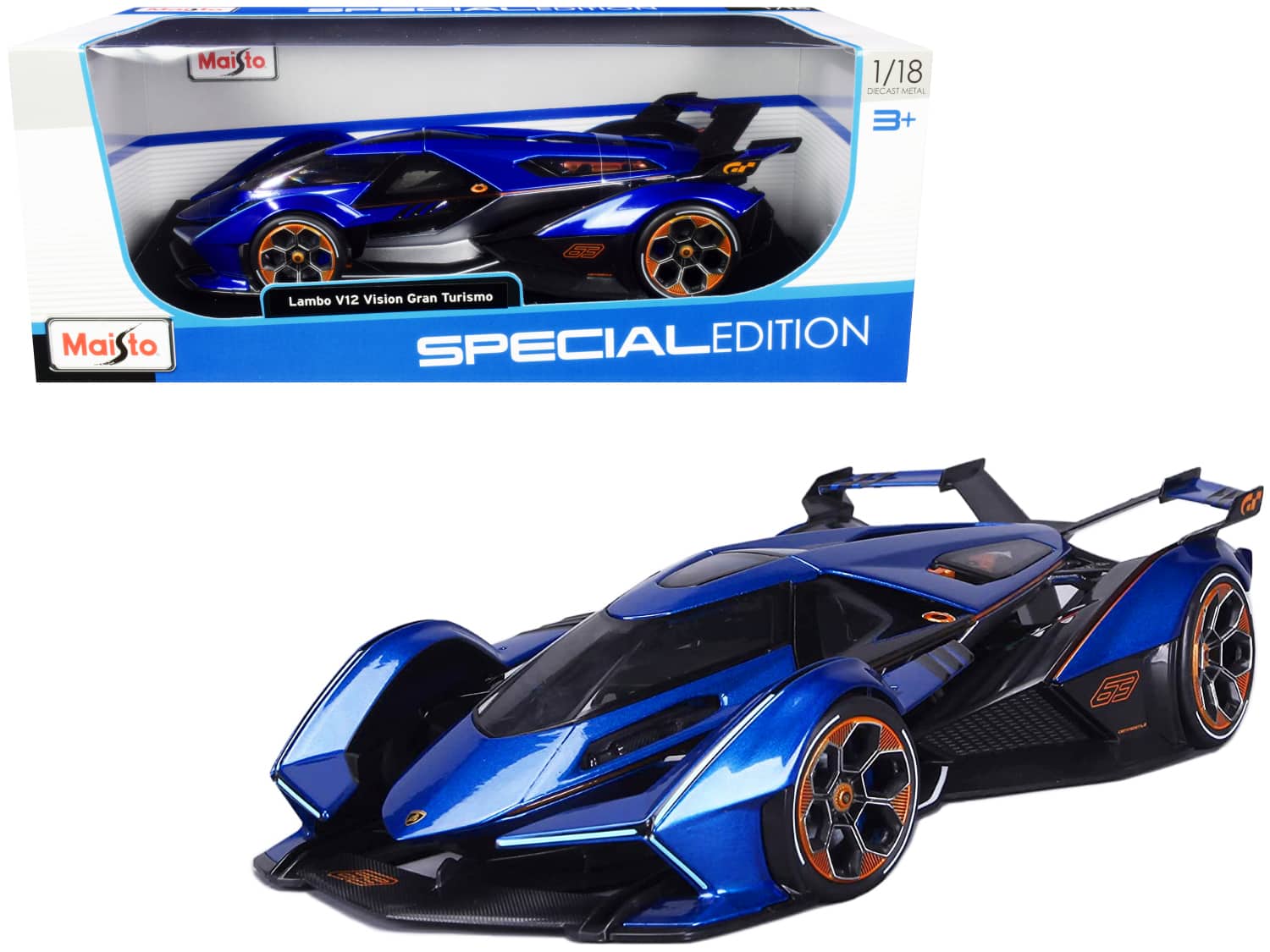 Lamborghini V12 Vision Gran Turismo Blue Metallic 1/18 Diecast Model Car by Maisto price history on PriceWatchPro