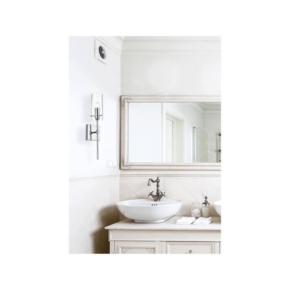 Alt View 3. Living District - Elsreth 4.5 Inch Wall Sconce Clear Shade in Chrome - Chrome And Clear.