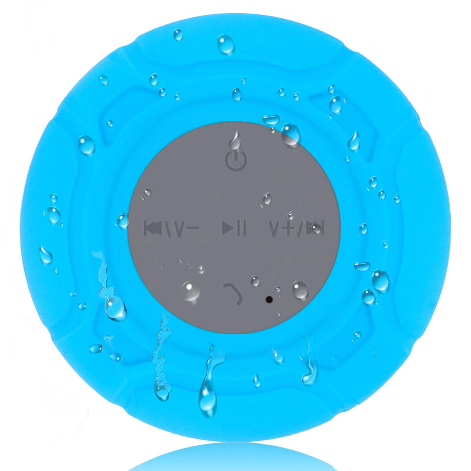 Cedar Assembly - Shower Waterproof Wireless Mini Cute Portable Water Resistant Bathroom Suction Cup Handsfree Speakerphone - Blue