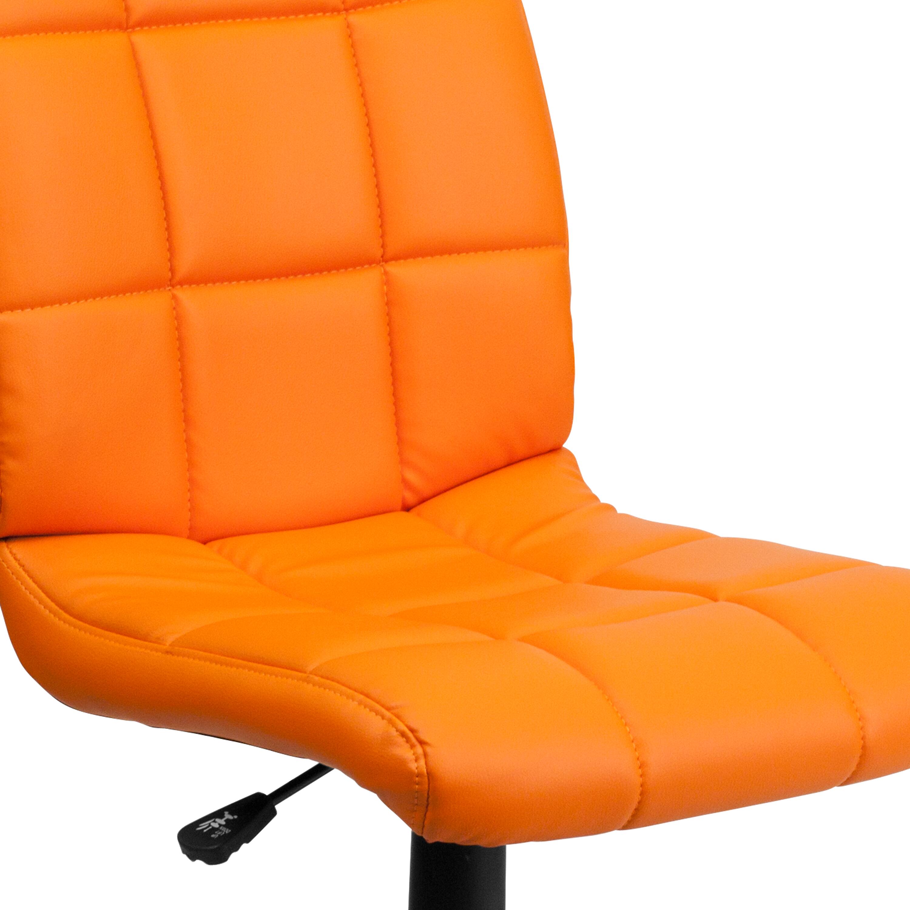 Alt View 9. Emma + Oliver - Mid-Back Quilted Vinyl Swivel Task Office Chair - Orange.