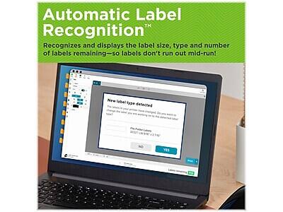 Automatic Label Recognition™

Recognizes and displays the label size, type and number of labels remaining-so labels don't run out mid-run!

New label type detected

NO YES