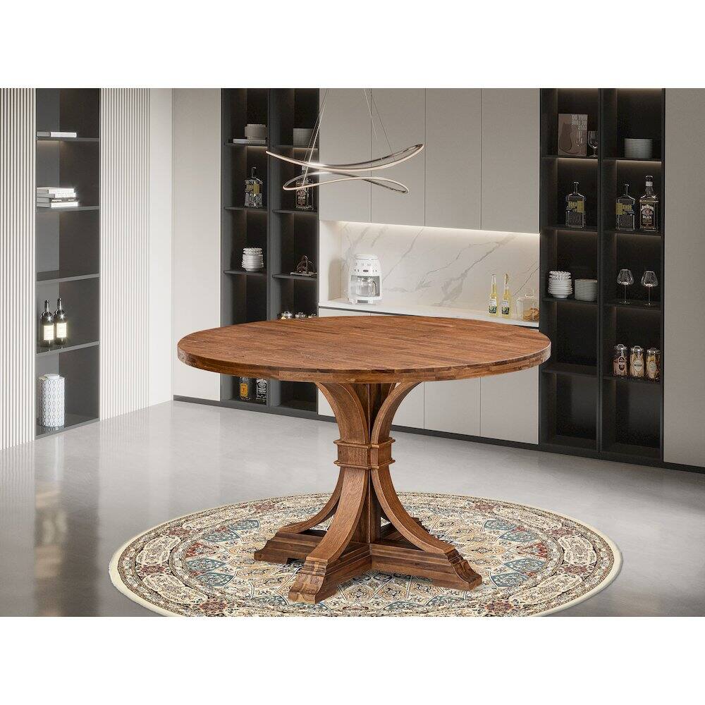 Alt View 1. East West Furniture - Wood Dinner Table - Brown.
