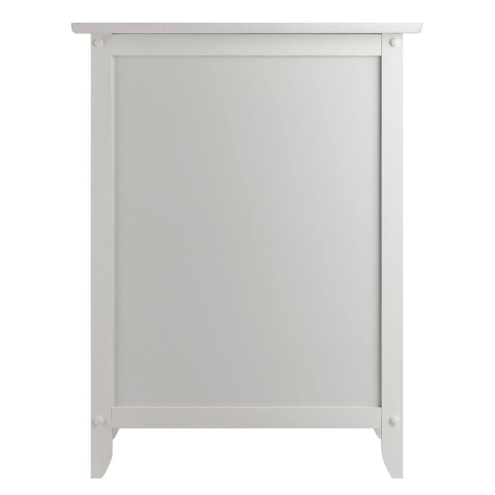 Left. FurniFact - Farmhouse End Table With Storage in White Finish, Wooden Side Table And Drawer - White.