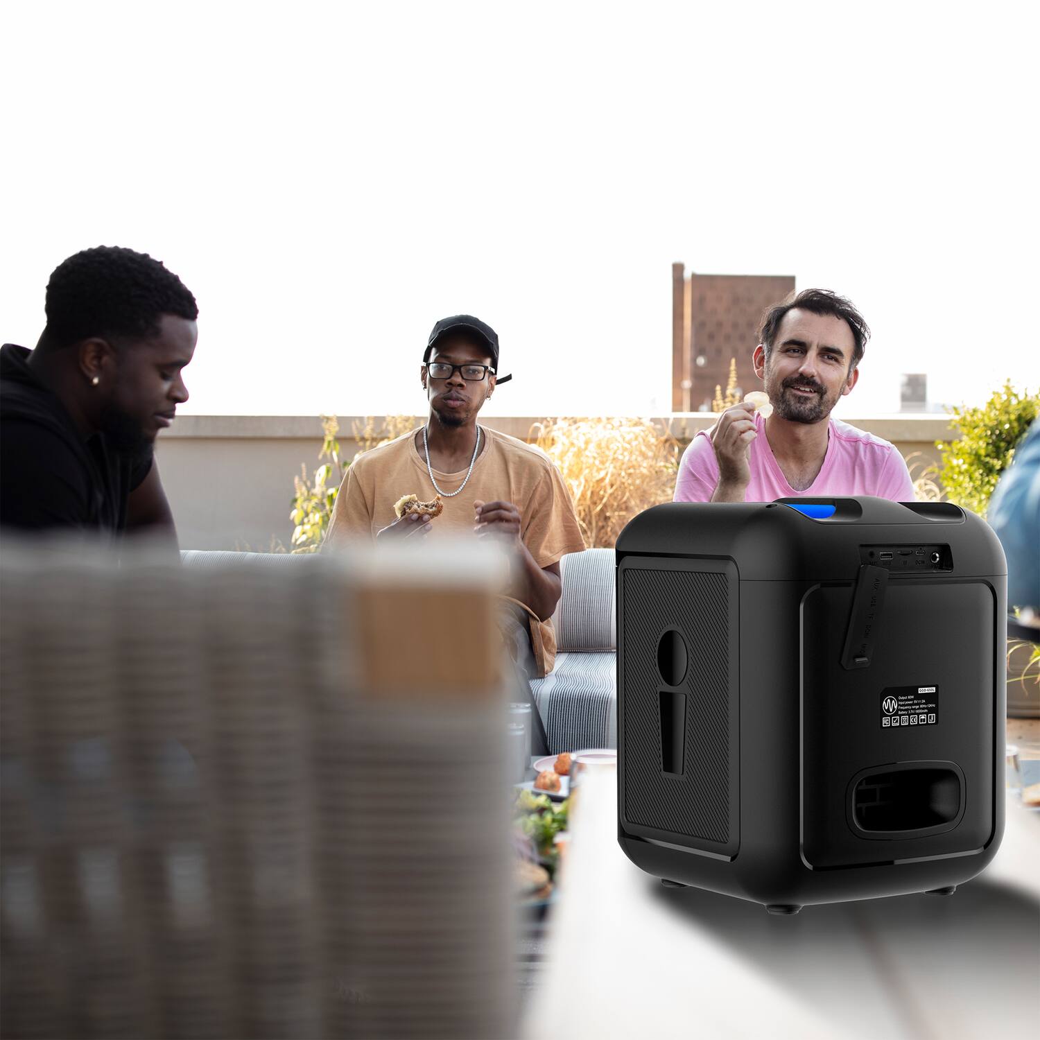 Alt View 1. Gemini - GGO Series Portable Bluetooth TWS Karaoke Speaker with Lights, Microphone, Remote GGO-650L - Black.