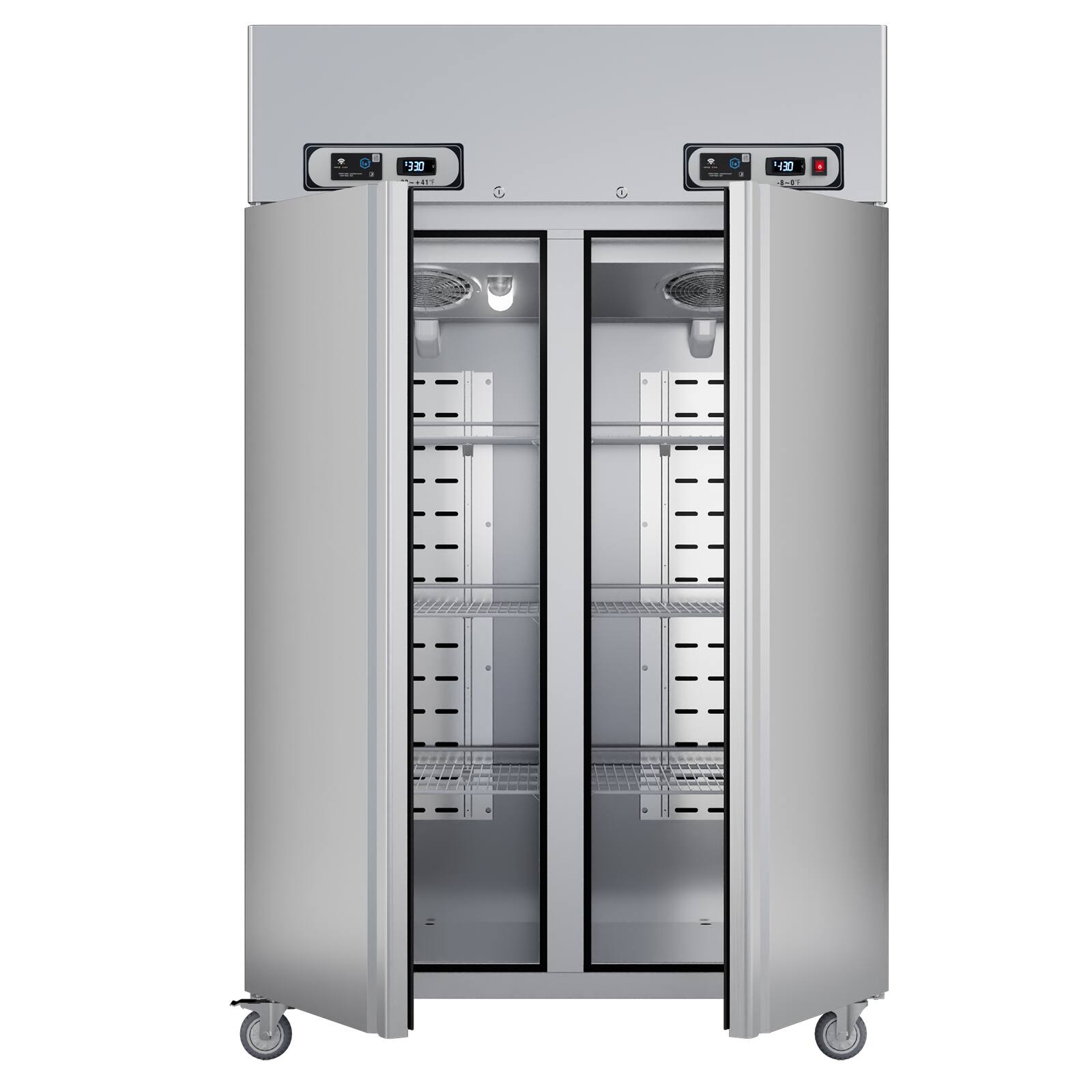 Alt View 7. Veecool - VEECOOL 48" W 36 Cu.Ft WiFi Enabled Commercial Refrigerator Freezer Combo with App in Stainless Steel, Dual Temperature - Stainless Steel.