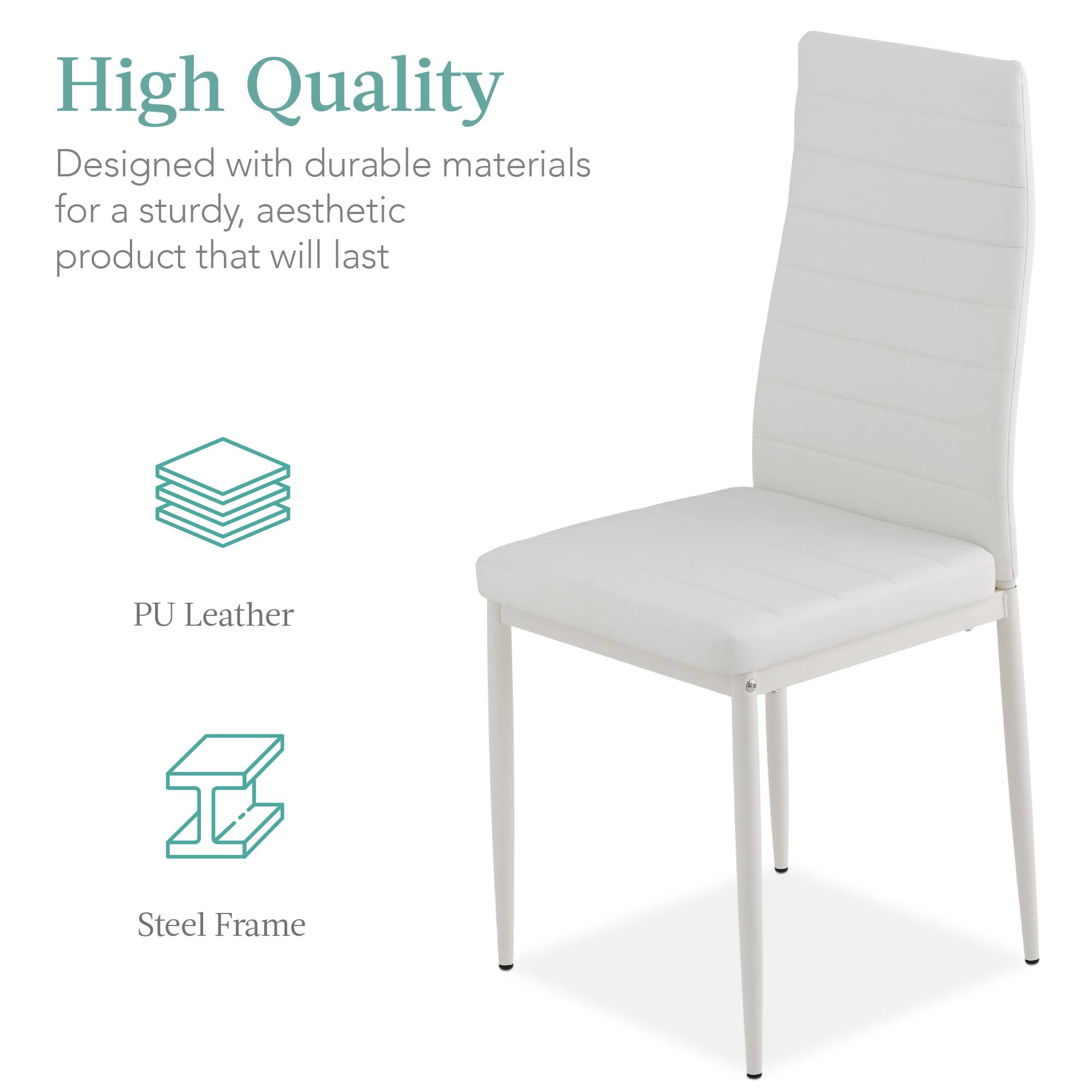 High Quality  
Designed with durable materials for a sturdy, aesthetic product that will last

PU Leather  
1 Steel Frame