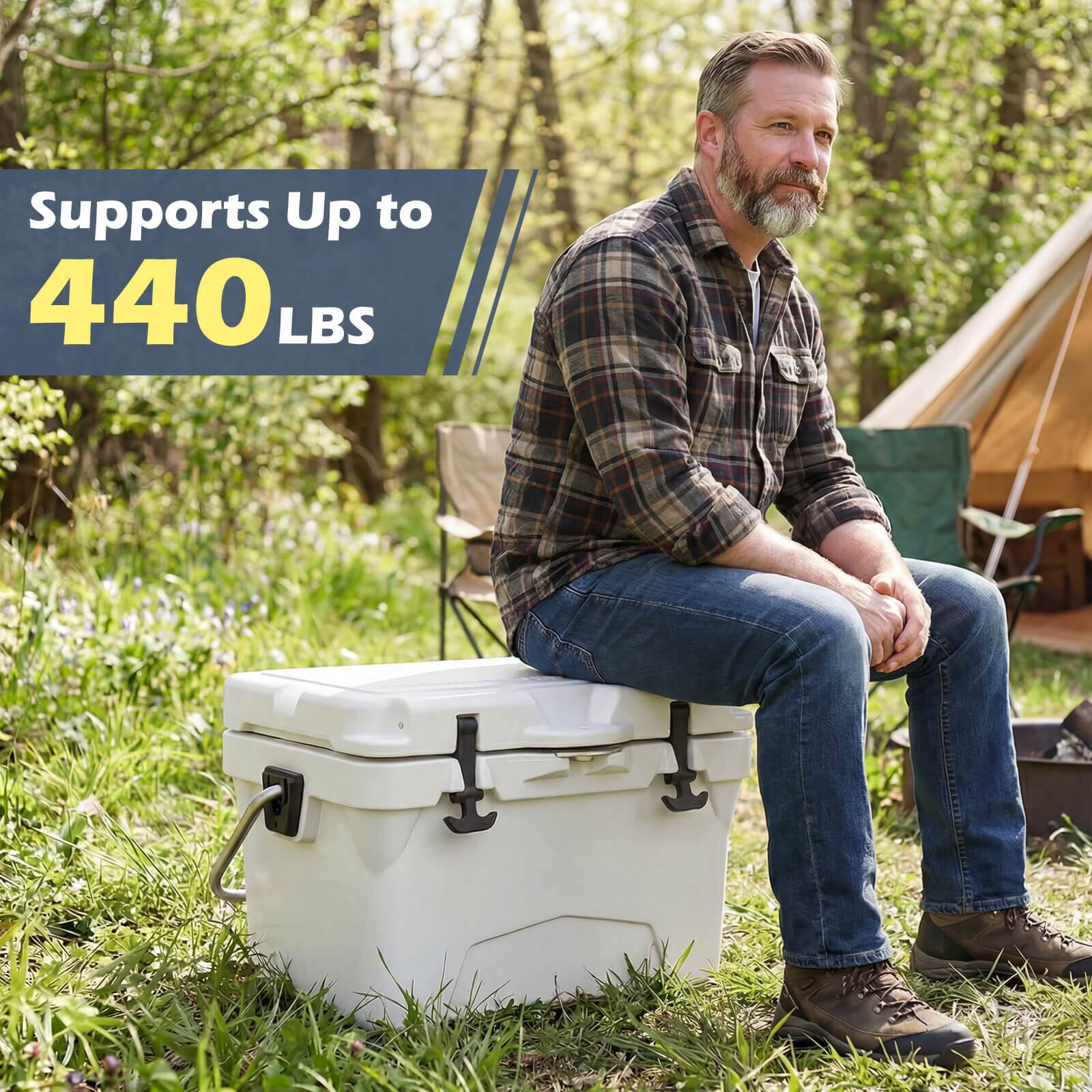 Costway 20 Quart Portable Hard Cooler Insulated Ice Chest Keeps
