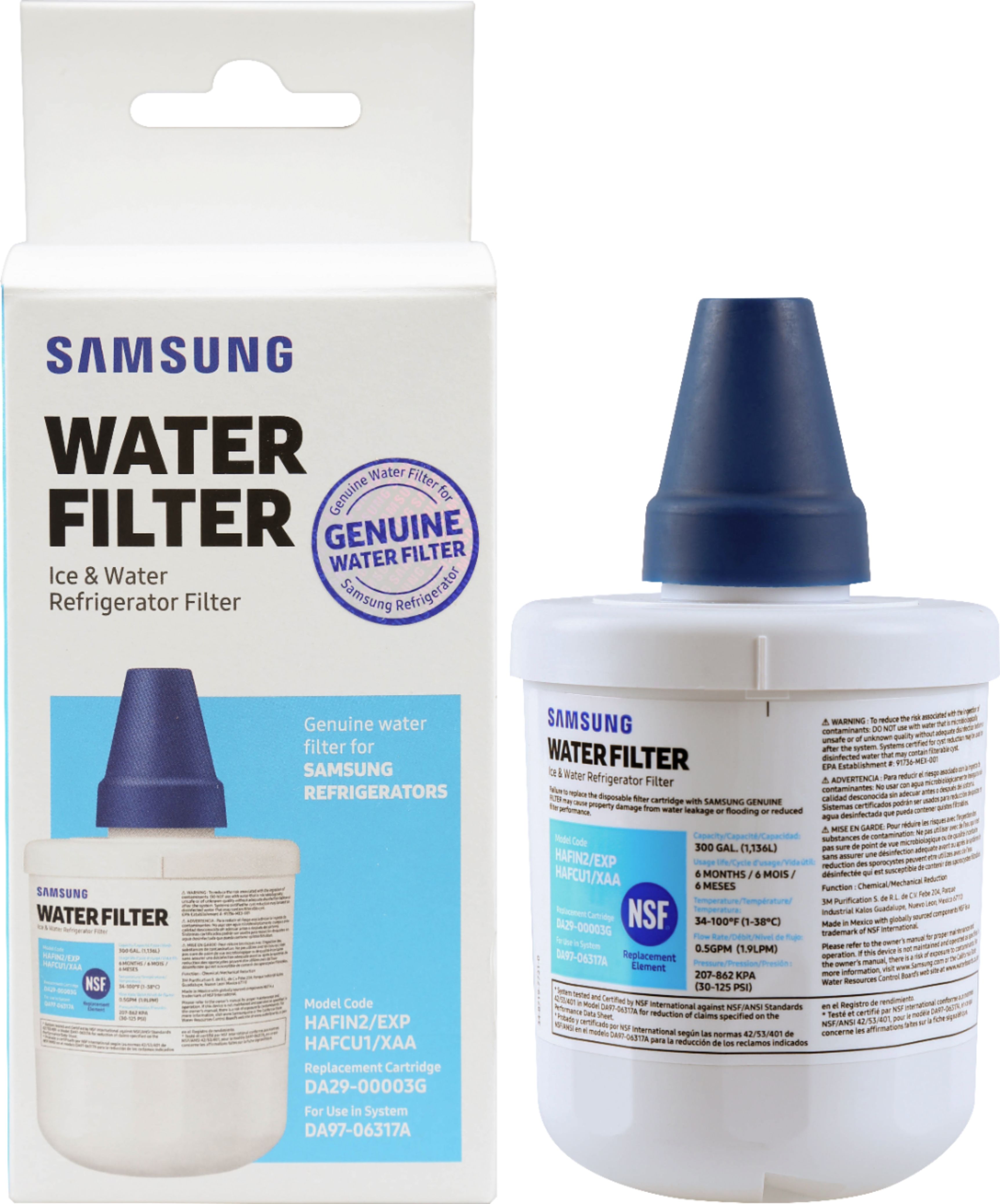 Samsung Rfg23resl Fridge Freezer Compatible Water Filter Replace Da29-00003f for sale online