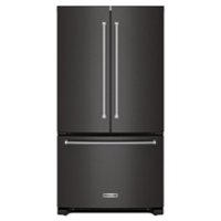 KitchenAid - 20 Cu. Ft. French Door Refrigerator with Interior Water Dispenser - Black Stainless Steel - Front_Zoom