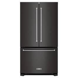 KitchenAid - 20 Cu. Ft. French Door Refrigerator with Interior Water Dispenser - Black Stainless Steel