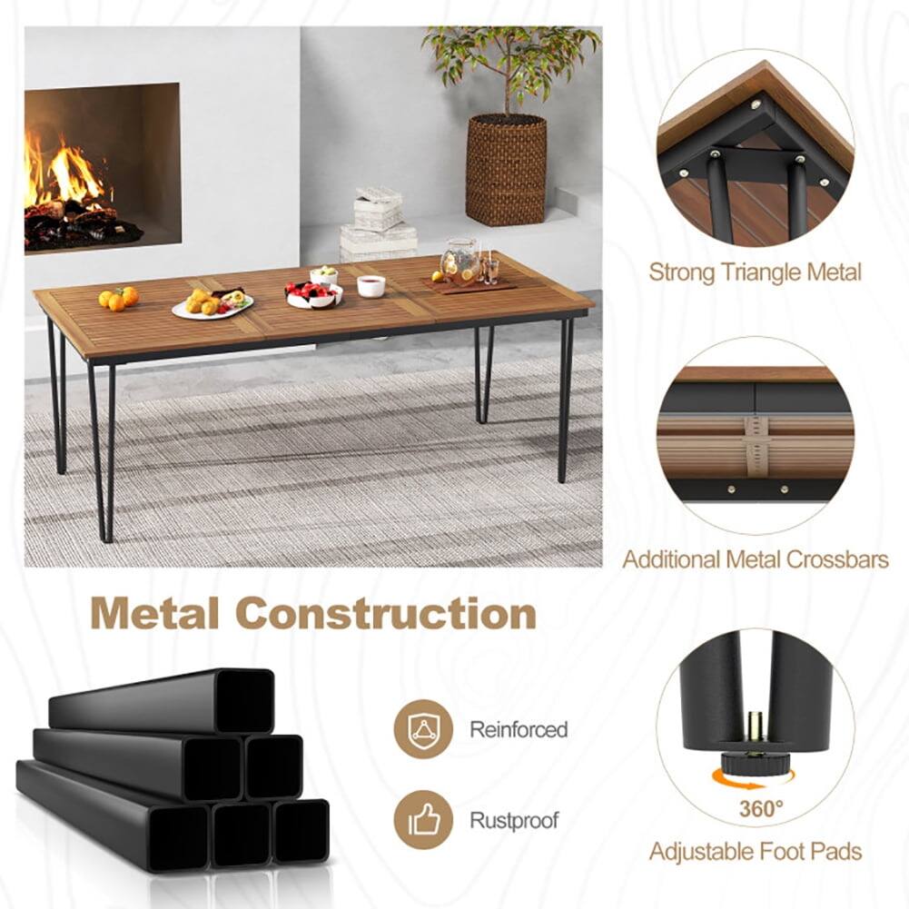 Strong Triangle Metal  
Additional Metal Crossbars  
Metal Construction  
Reinforced  
Rustproof  
360° Adjustable Foot Pads