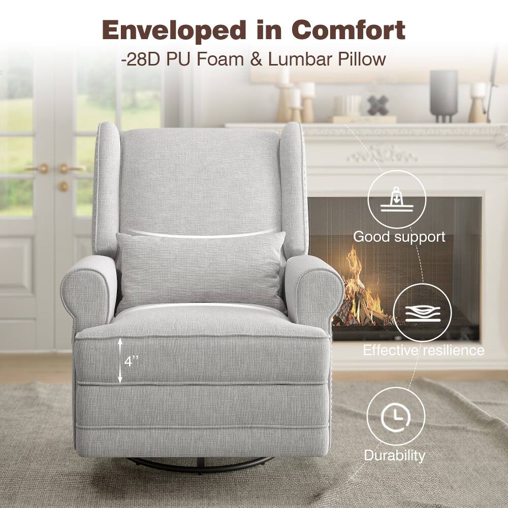 Enveloped in Comfort  
- 28D PU Foam & Lumbar Pillow  
Good support  
4" Effective resilience  
Durability