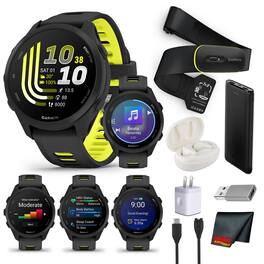 Garmin - Forerunner 170 Music GPS Running Smart watch Black/Amp Yellow Bundle - Black/Amp Yellow - (2025)