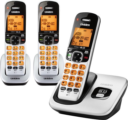 Uniden D1785-3T DECT 6.0 1.90 GHz Cordless Phone, Titanium