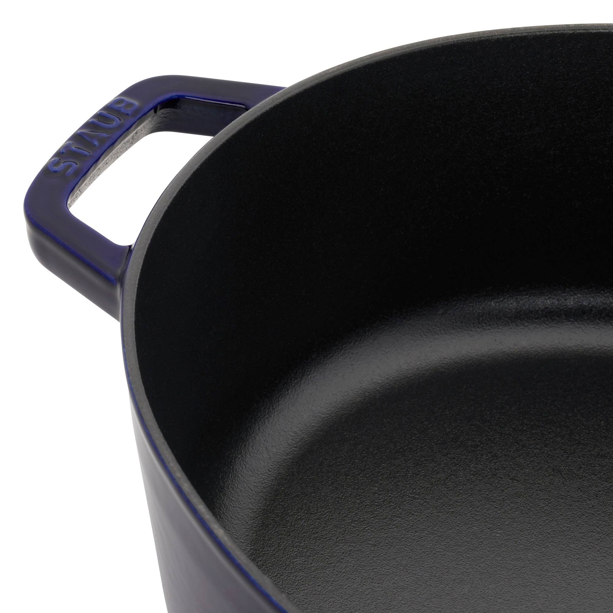 Alt View 7. Staub - Staub Cast Iron 6.25-qt Shallow Oval Dutch Oven - Dark Blue - Dark Blue.